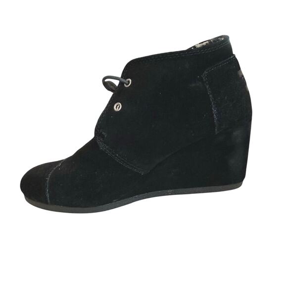 TOMS Women's Desert Wedge Ankle Booties Black Size 7.5 Chukka - Picture 4 of 7
